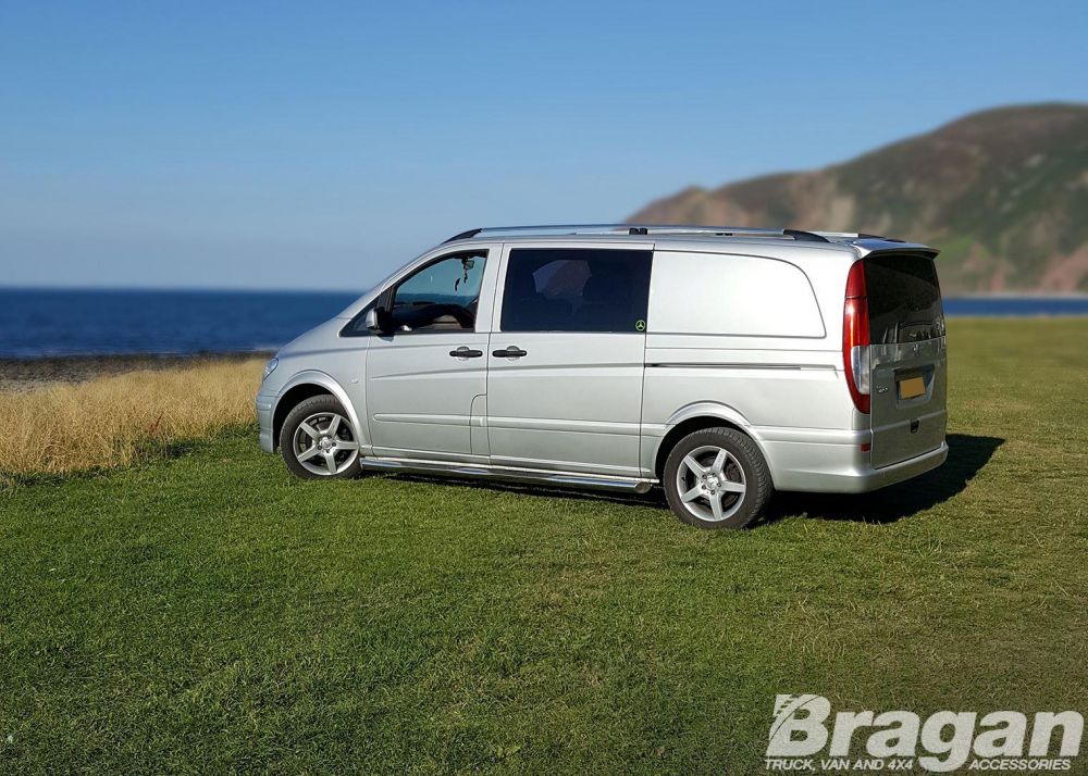 To Fit 2004 2014 Mercedes Vito Viano Swb Mwb Side Bars Step Pads